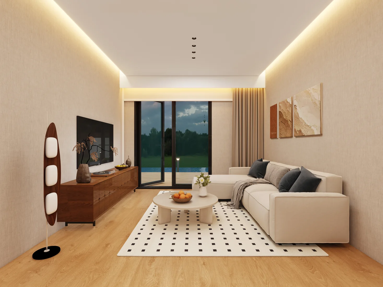 Interior living room of Spain modular residence case