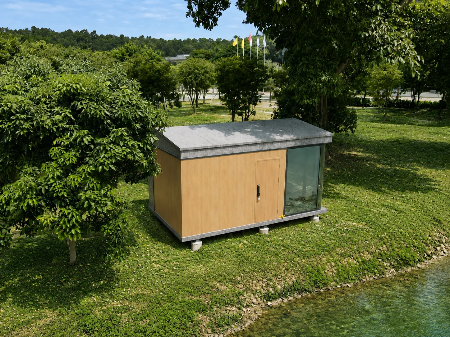 ADU granny flat modular home with deck